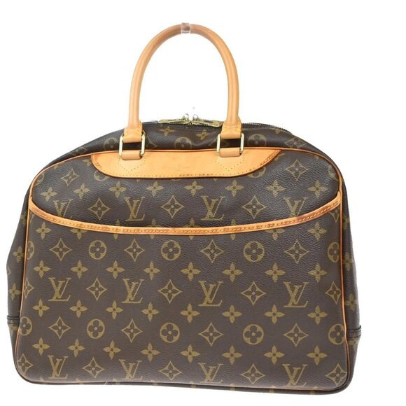 LOUIS VUITTON LV Logo Deauville Hand Bag Monogram Leather Brown M47270 70EG340